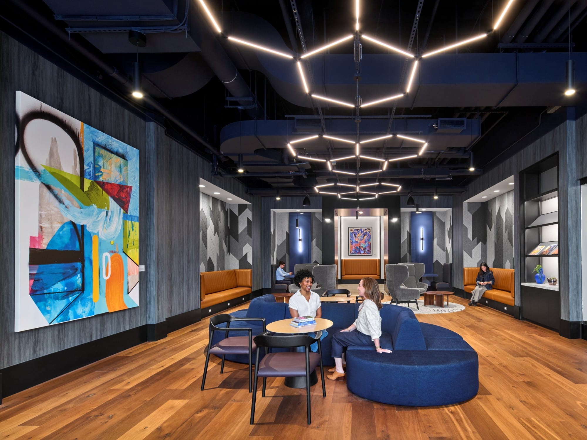 Allston Labworks tenant lounge with seating