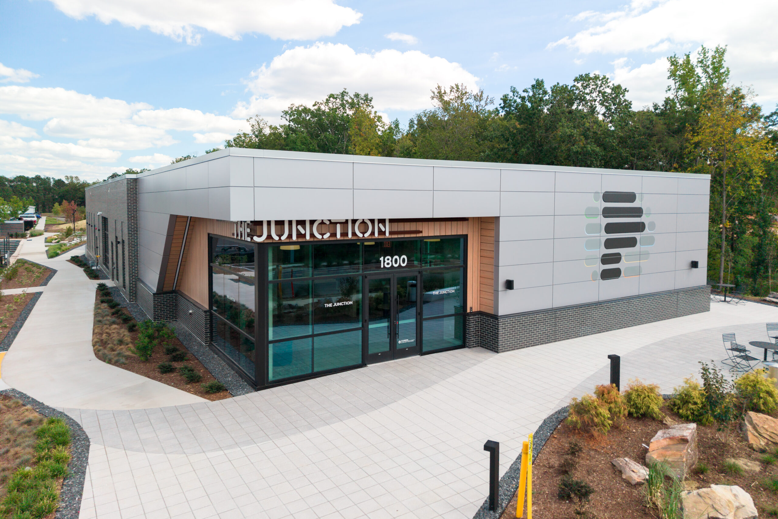 entrance to The Junction, the amenity building on the Pathway Triangle campus