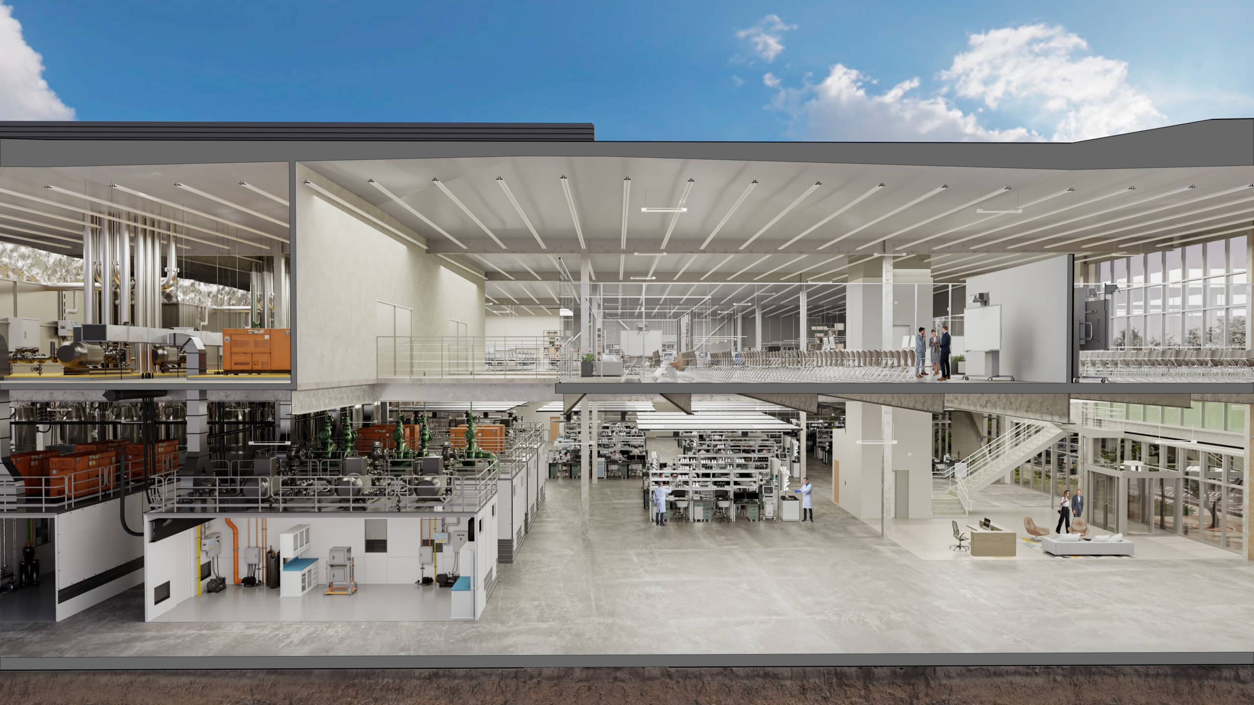 interior rendering of advanced manufacturing building