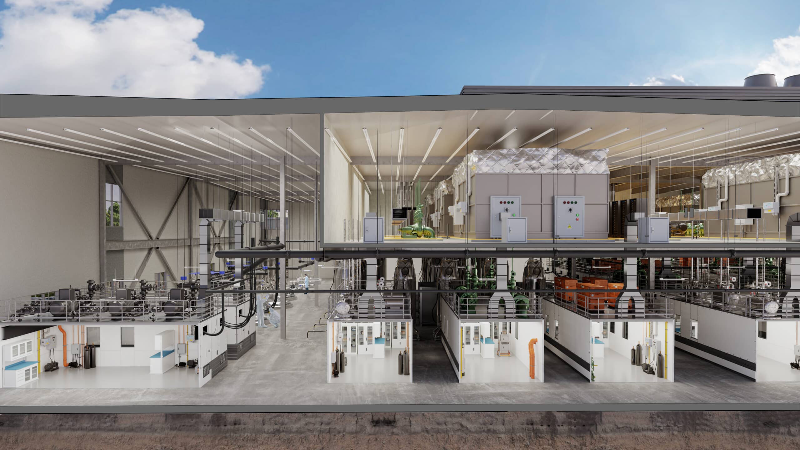 interior rendering of advanced manufacturing building